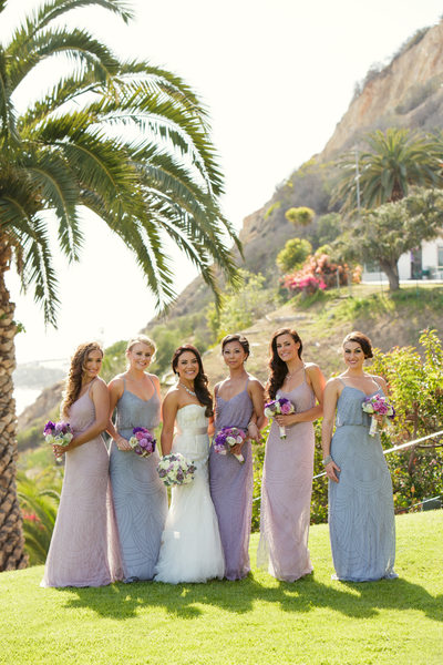 Bridal Party Overlooking Malibu Bluffs