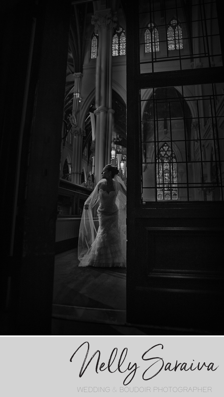 Stunning Bride at the Cathedral of Holy Cross Boston