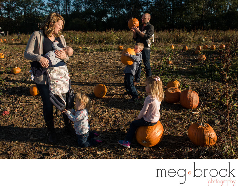 Pumpkin Picking Styers Orchard Best Family Photography 