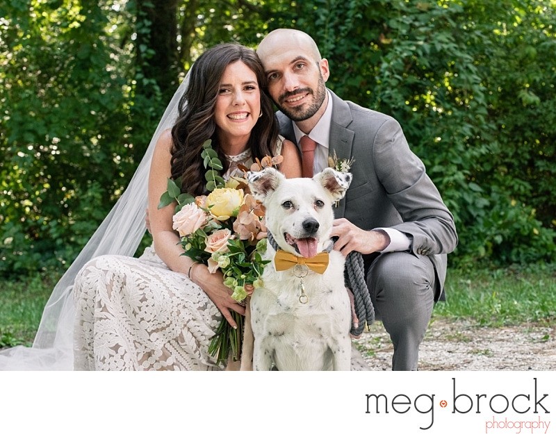 Cape May Wedding Portrait With Family Dog