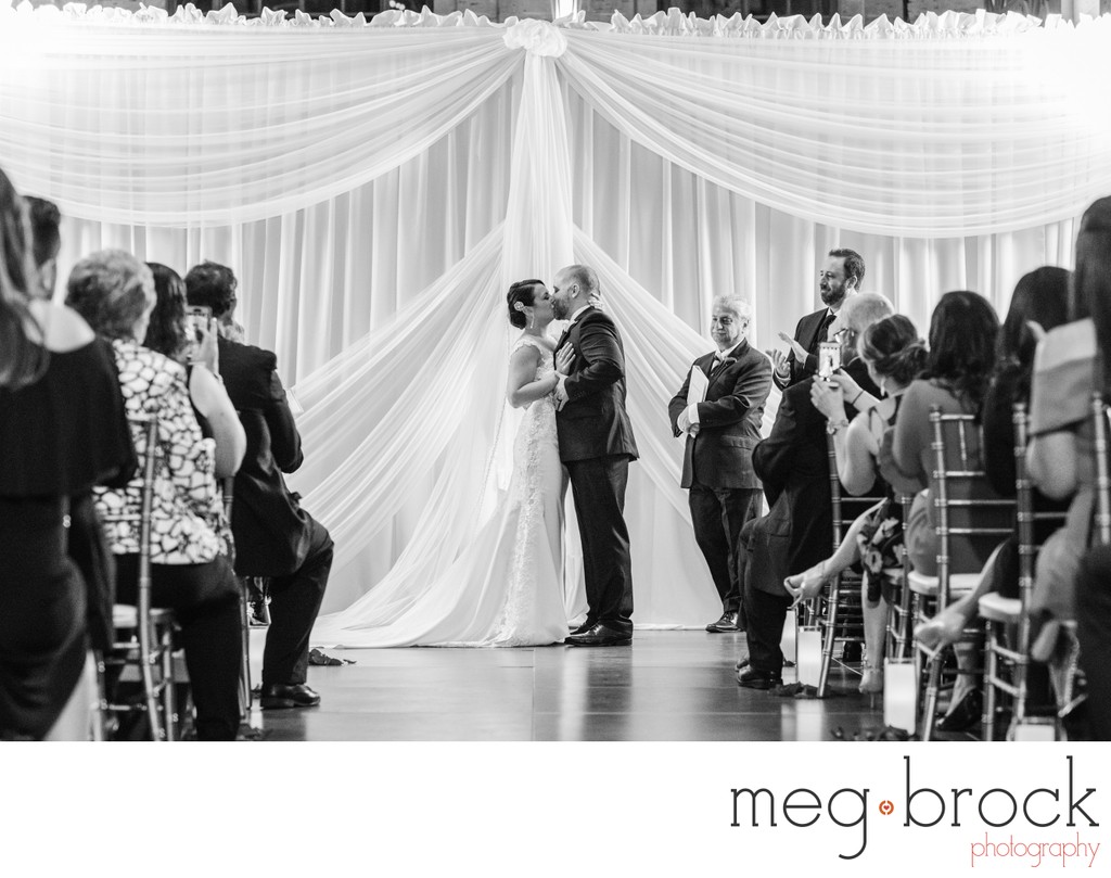 First Kiss Wedding Ceremony Union Trust Philadelphia 