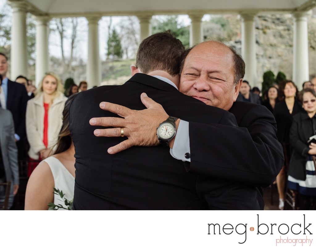Happy Father Hugs Son-in-law Candid Photography
