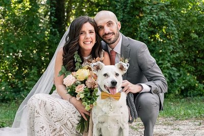 Cape May Wedding Portrait With Family Dog