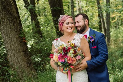 Outdoor Colorful Wedding Portrait 