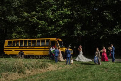 School Bus For Bridal Party New Jersey Wedding 