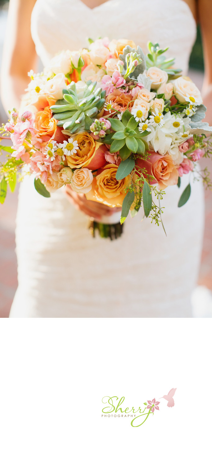 Rose and Succulent Bridal Bouquet 