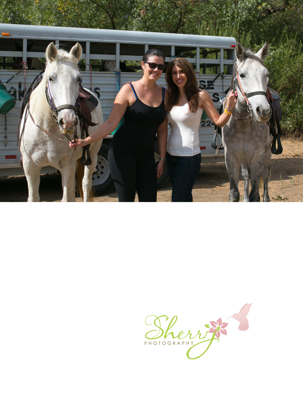 Sherri Johnson and Dr Lamees Khorshid horseback riding