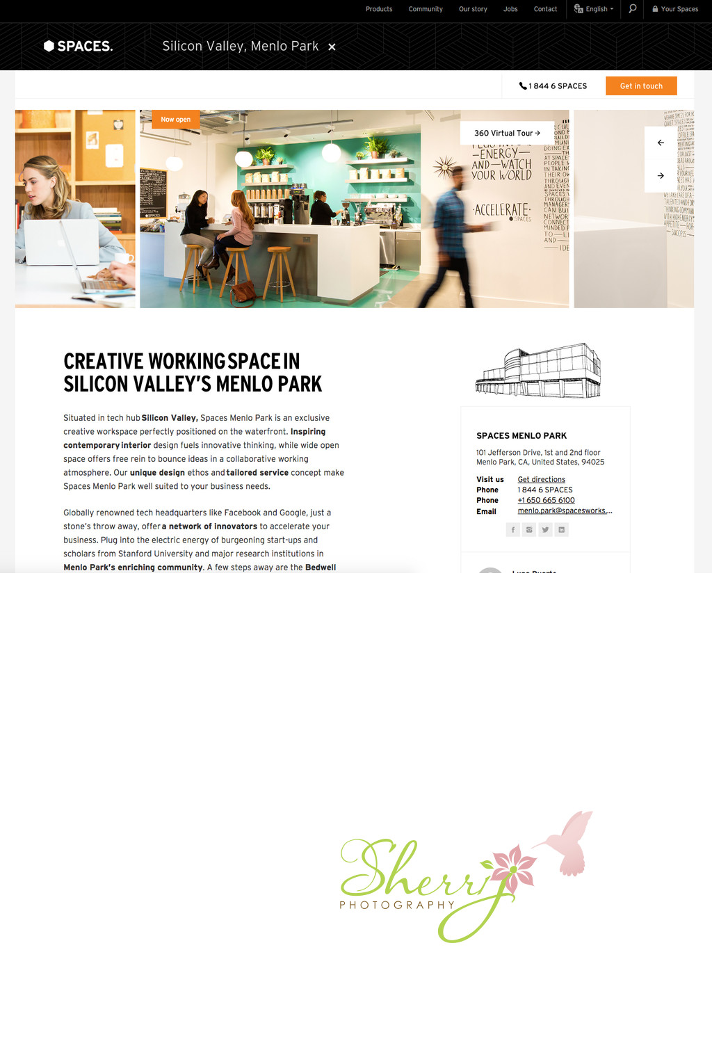 Spaces Menlo Park refresh bar website