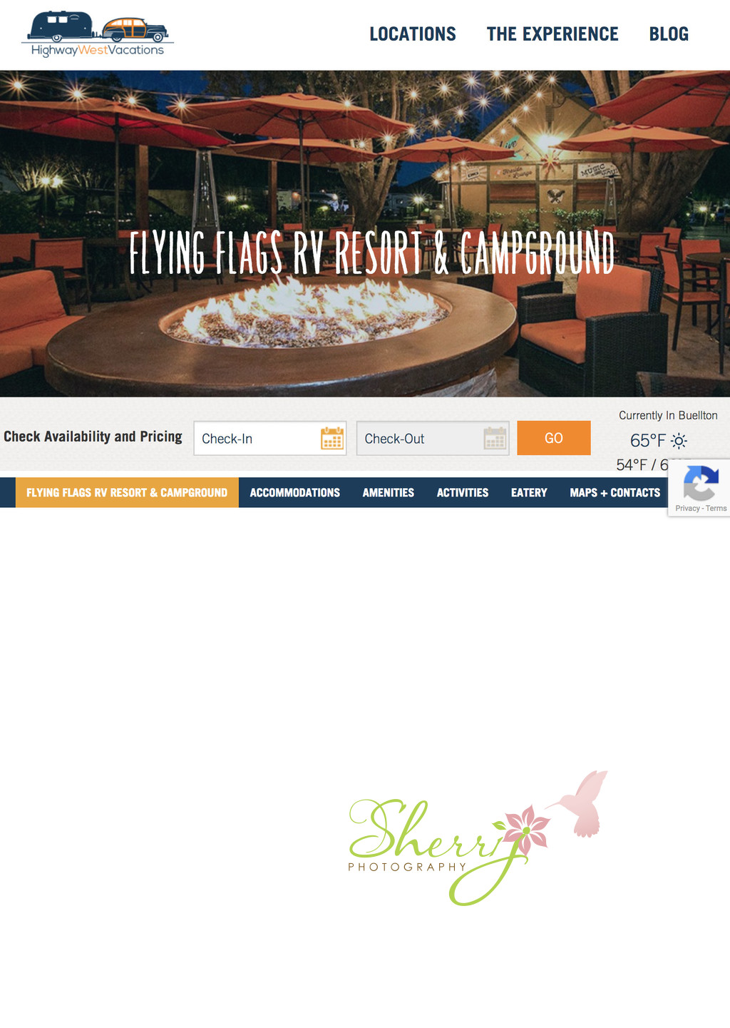 Flying Flags Campground welcome page website