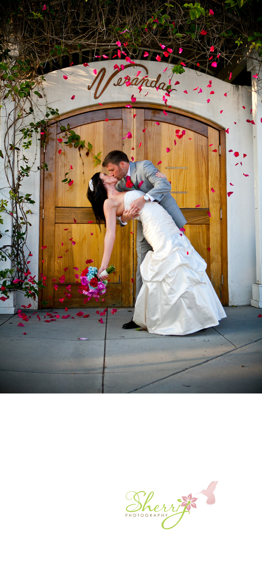 bride and groom Verandas wedding photography