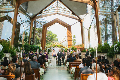 Wayfarers Chapel wedding ceremony