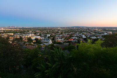 twilight views in the Hollywood Hills