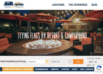 Flying Flags Campground welcome page website