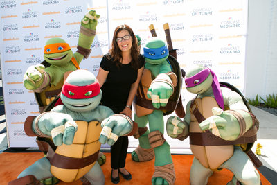 Sherri with Teenage Mutant Ninja Turtles