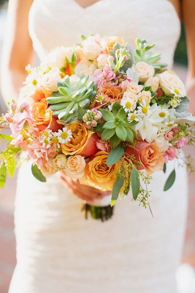 Rose and Succulent Bridal Bouquet 