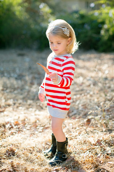 child portrait Palos Verdes red and white stripes