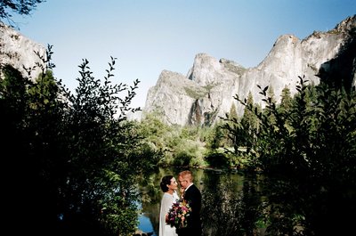 Bride and groom at Lower Valley