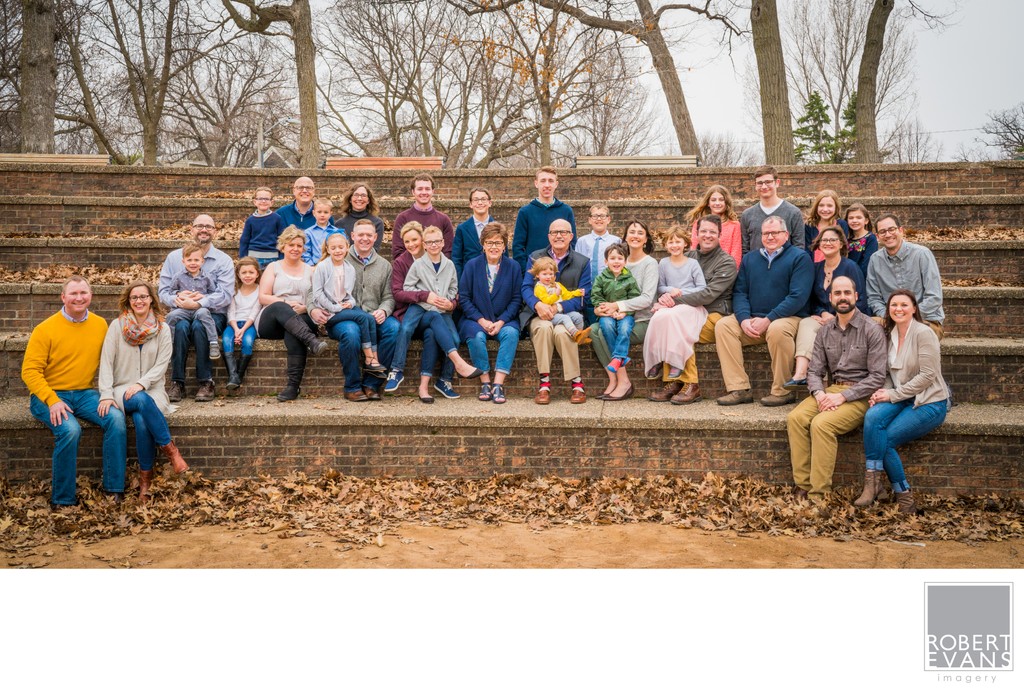Large Extended Family Portrait Outdoors 