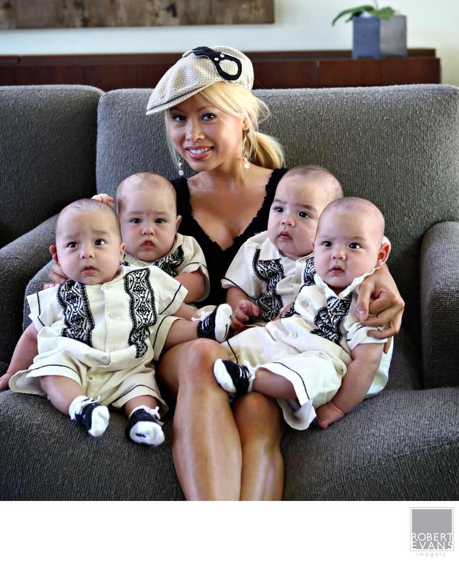 Edina Family Photographer | Mother and Quadruplets
