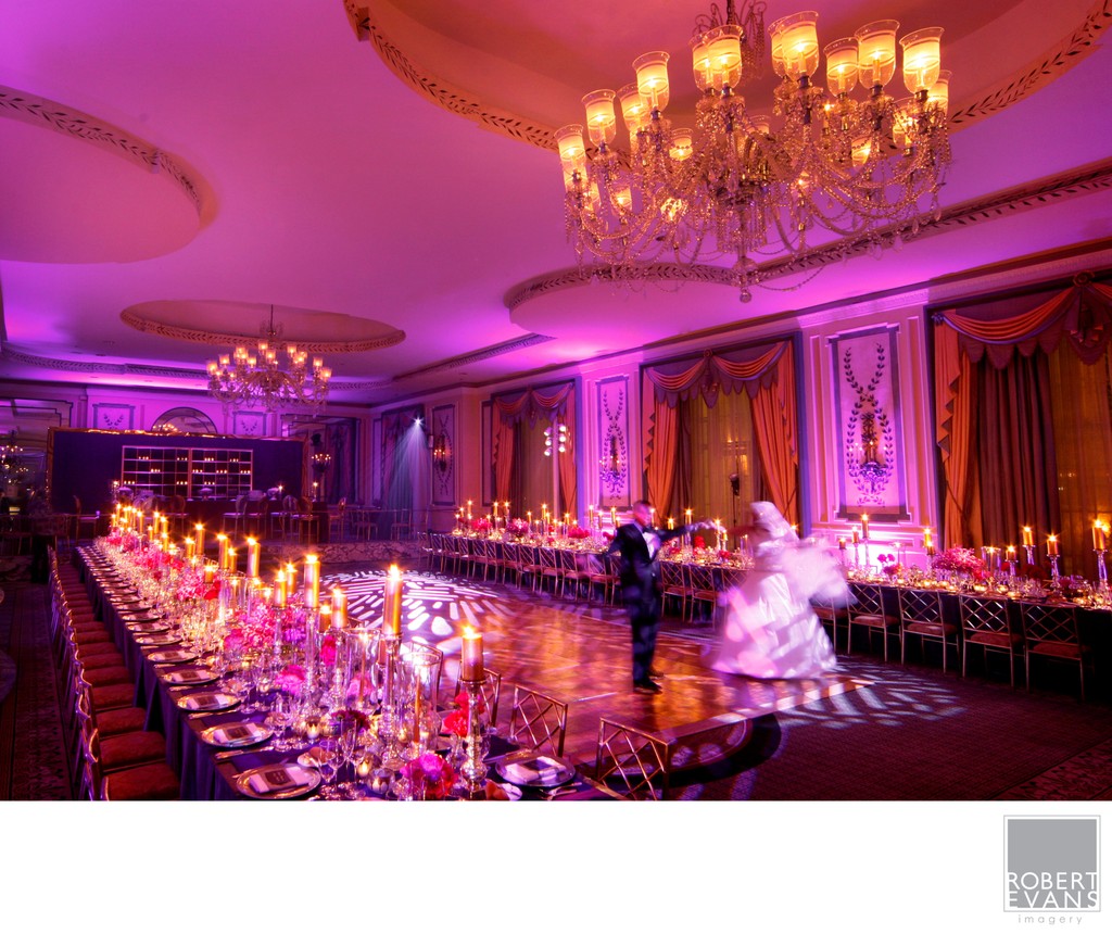 Fine Art Room Shoot of Bride and Groom in New York City Ball Room