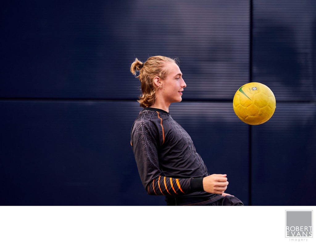 Soccer senior portrait session Guthrie Theater Minneapolis