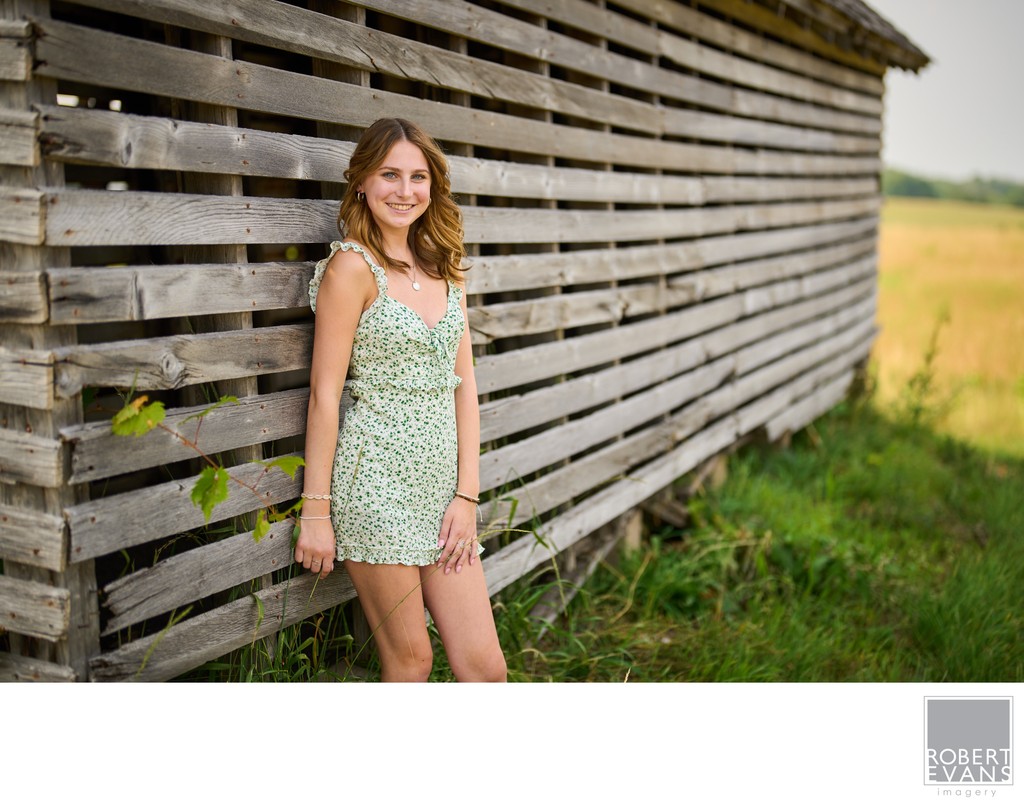 Eden Prairie High School Senior Portrait Session Next To Old Barn  