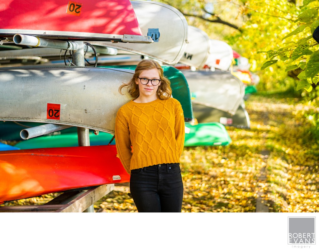 This beautiful Fall senior portrait has more than colorful leaves as a backdrop.