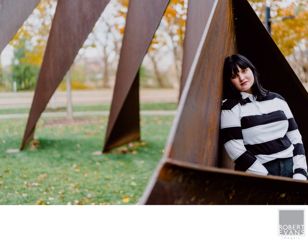 Female senior portrait near St. Anthony Main 