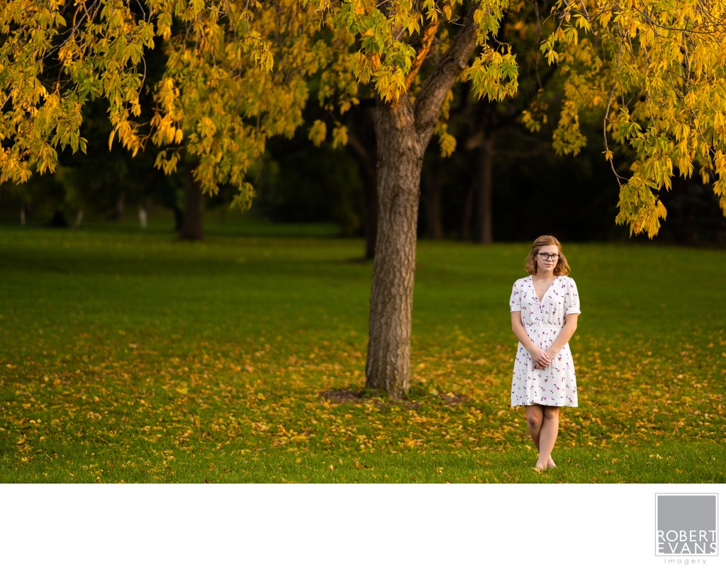 Fall Senior portrait session Lake Harriet Minnesota