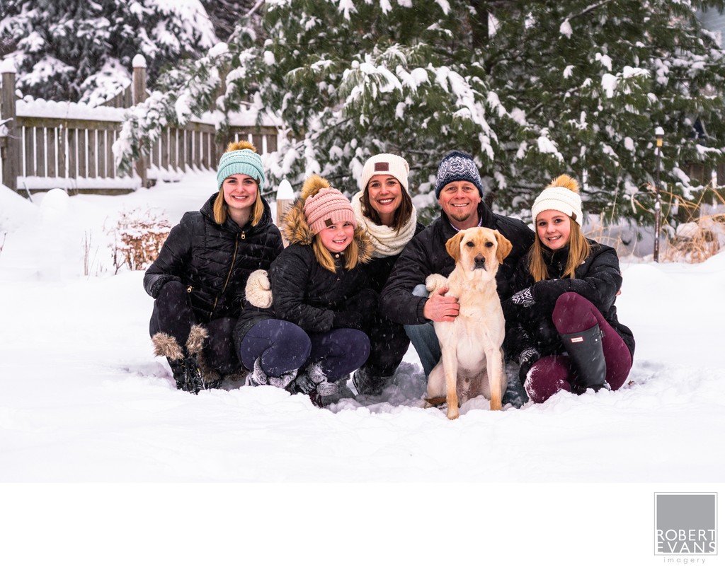 dina Family Photographer | Winter Backyard Portrait