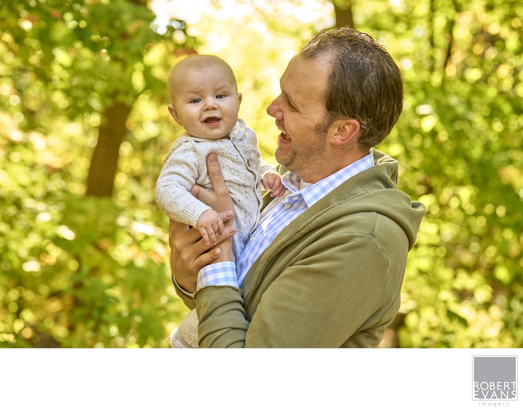 Father holding baby