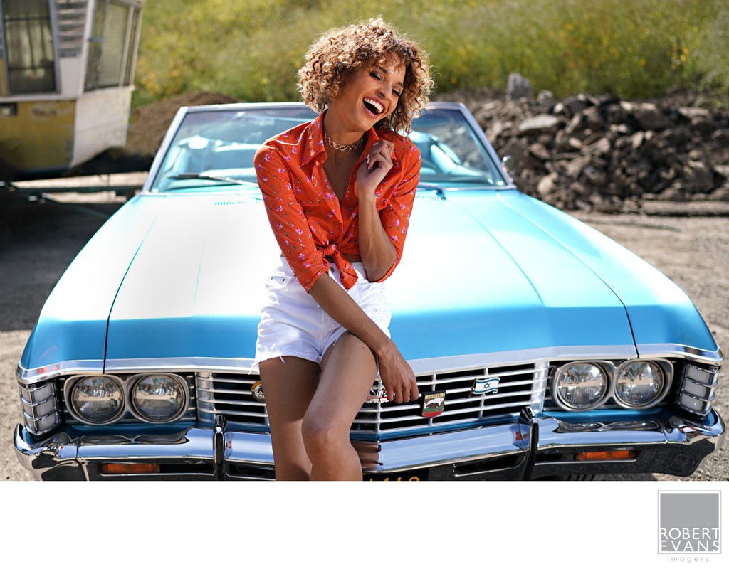 Lifestyle Portrait with Classic Car | Edina Photographer