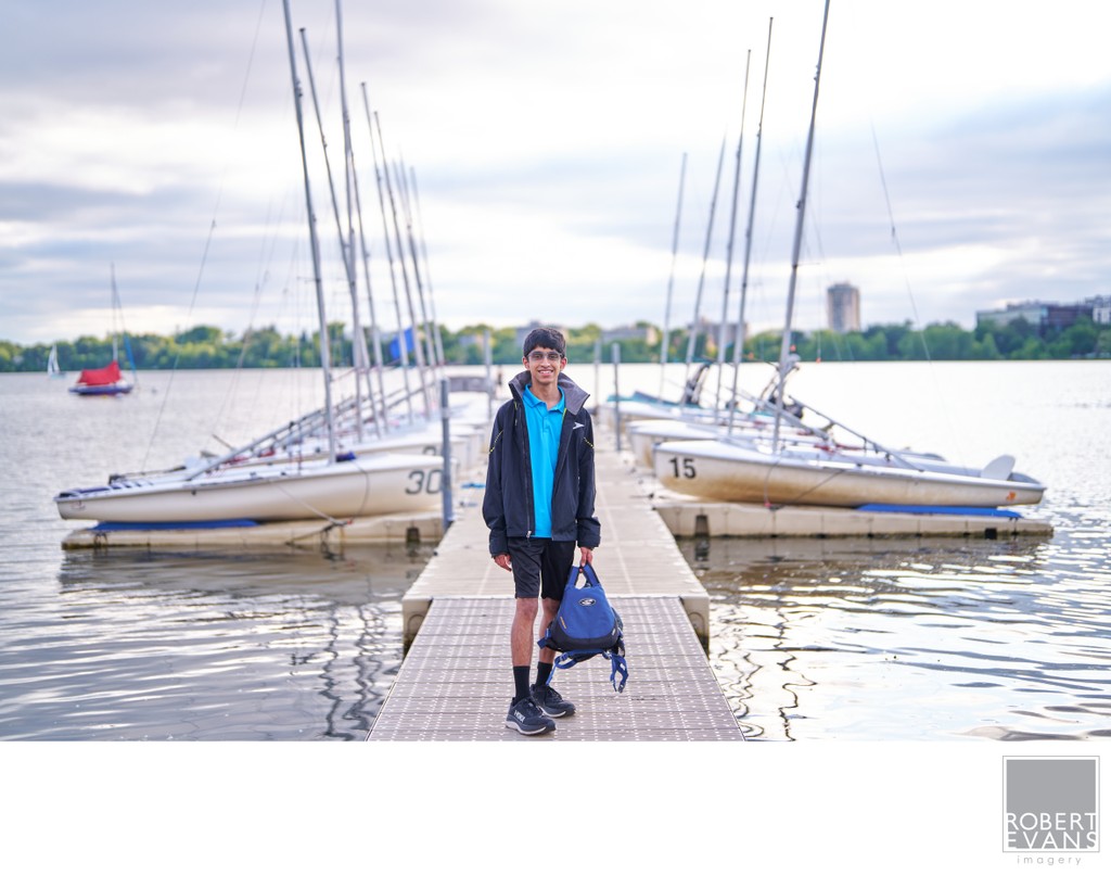 Sailing themed Senior Portrait Lake Calhoun Bde Maka Ska 