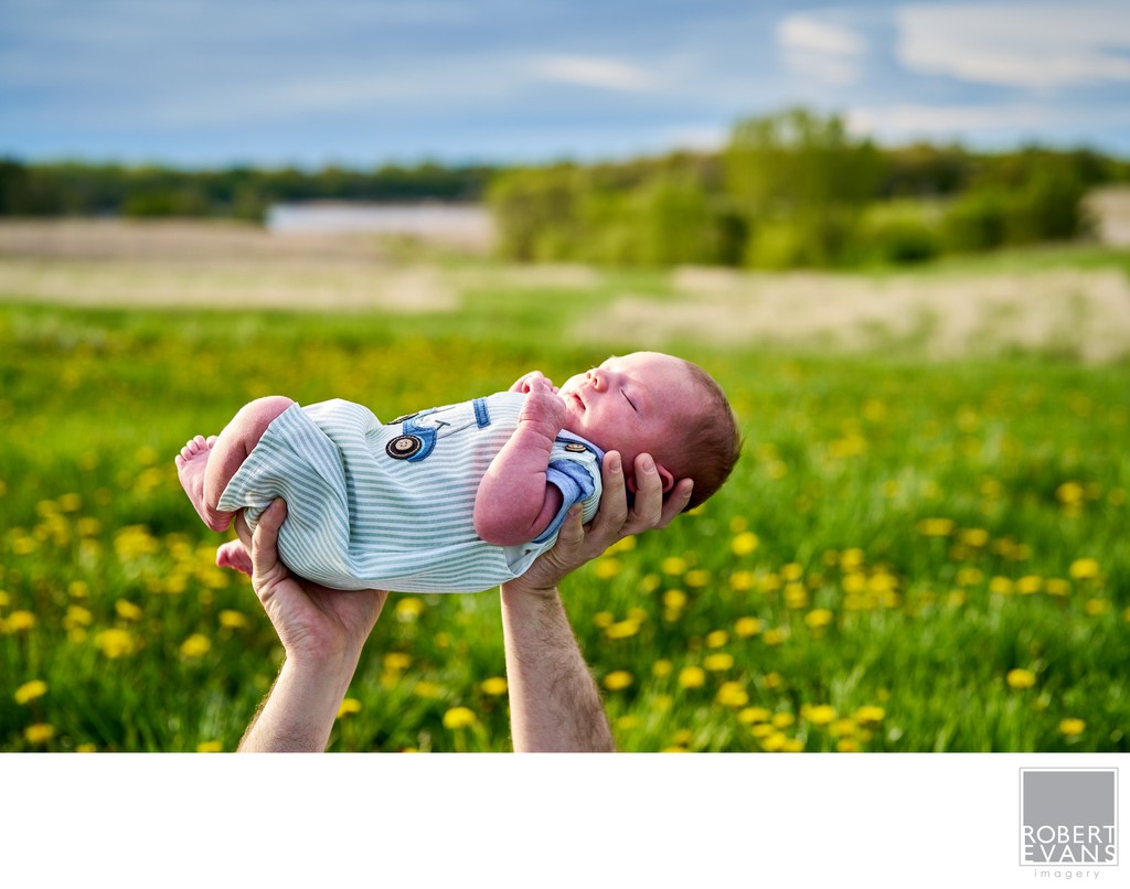 Newborn Portrait in a Minnesota Meadow