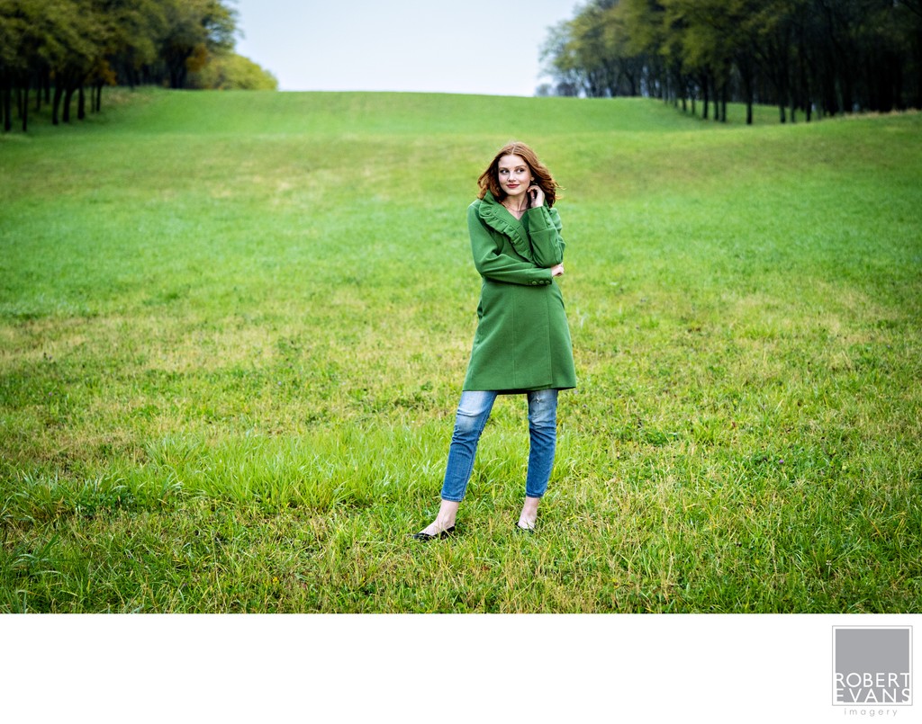 Natural Environmental Portrait in a Green Meadow