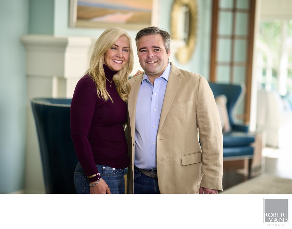 Relaxed Edina Couple Portrait at Home