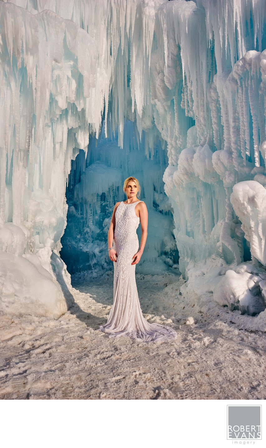 Ice Castle Wedding Photographer Stuns With This Bride Image.