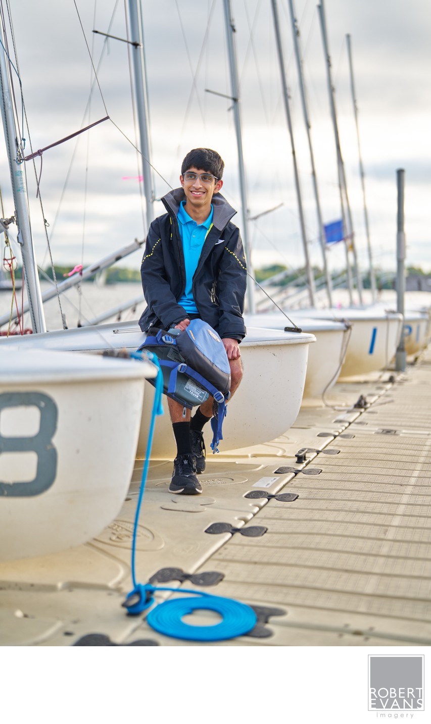 Sailing themed senior portrait session a tLake Calhoun Bde Maka Ska 