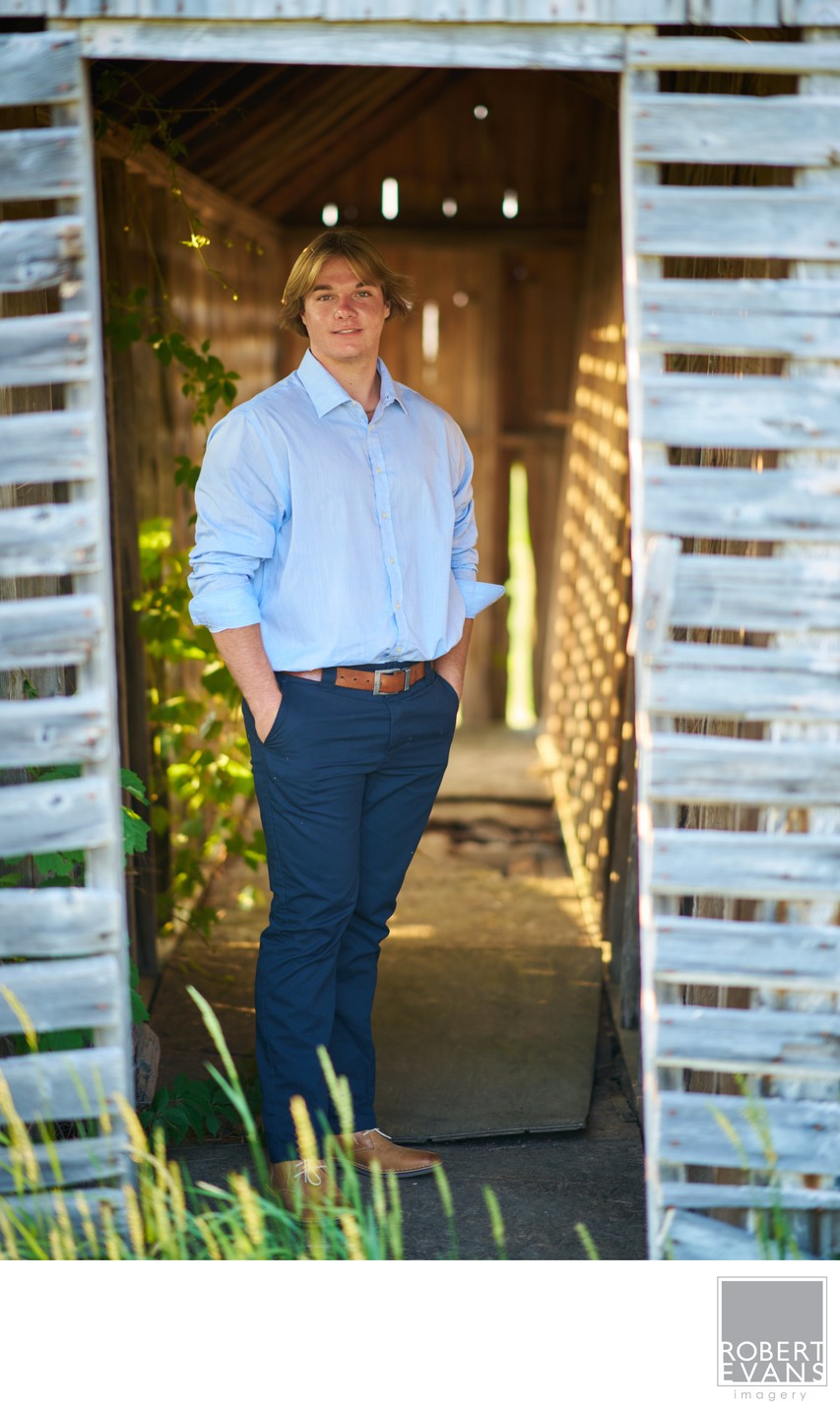 Creative Senior Portrait with middle ground foreground and background