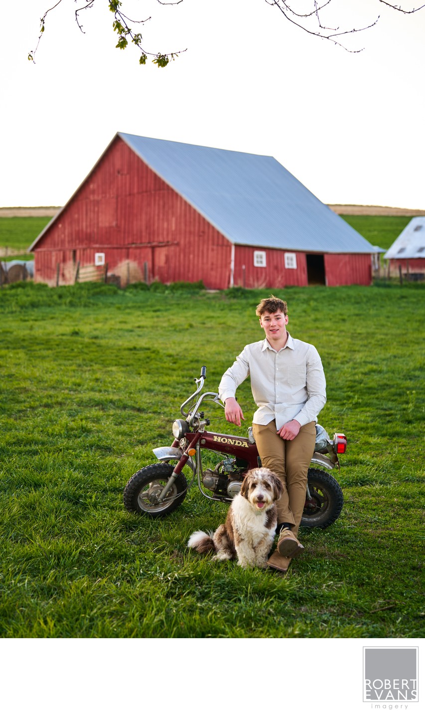 Senior portrait on your grandpa's farm with your favorite old bike.