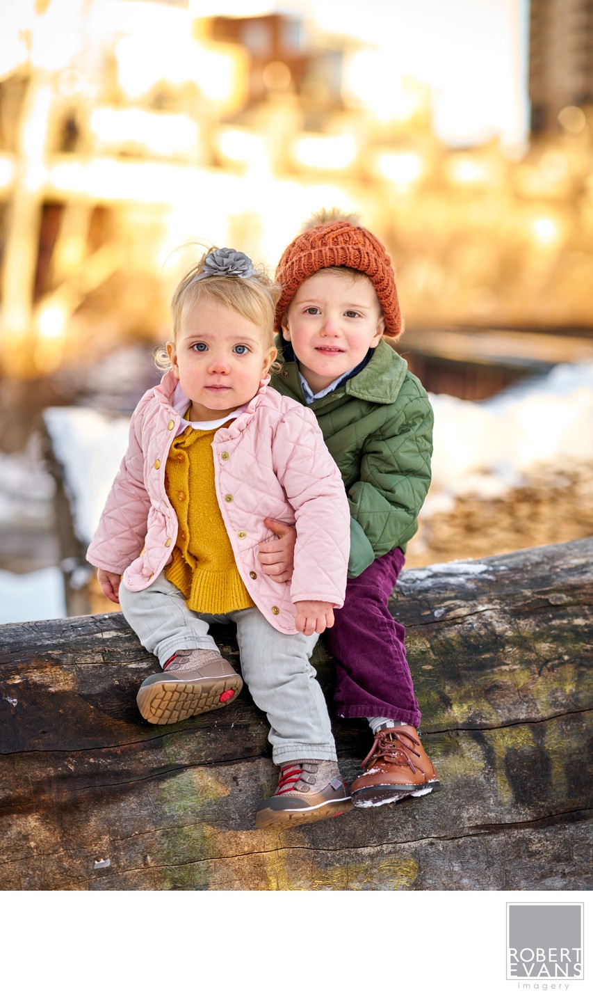 Brother and Sister Location Portrait