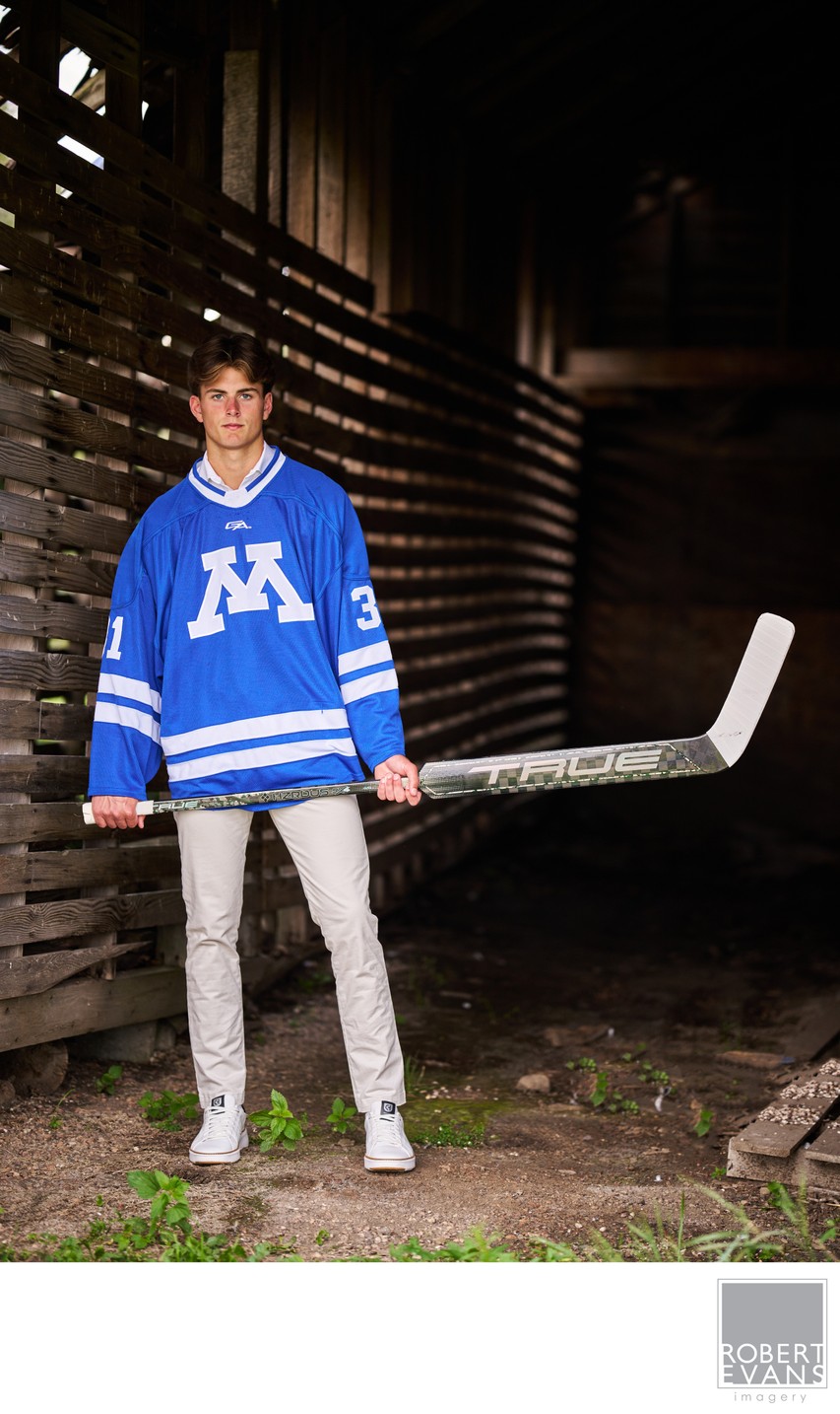 Minnetonka High School Senior Portrait Sports Hockey Goalie 
