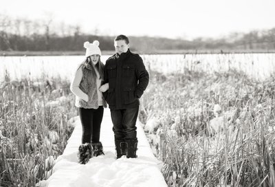 Brother and Sister Winter Portrait