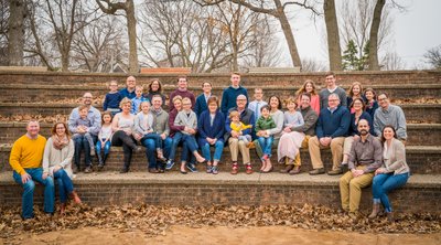 Large Extended Family Portrait Outdoors 