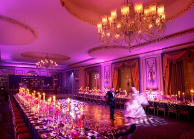 Fine Art Room Shoot of Bride and Groom in New York City Ball Room