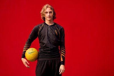 Soccer senior portrait, Guthrie Theater Downtown Minneapolis