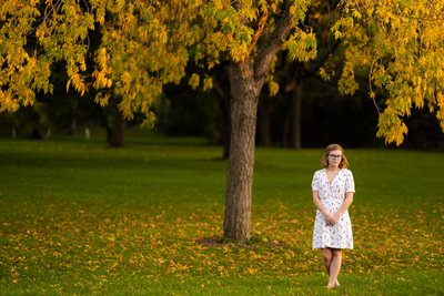 Fall Senior portrait session Lake Harriet Minnesota