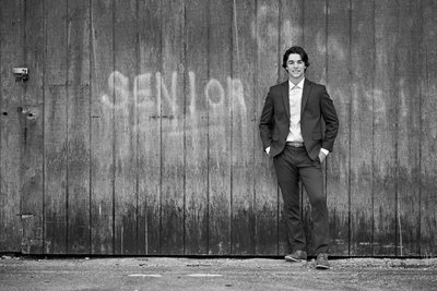  Conveniently placed graffiti in Delano makes this creative senior portrait