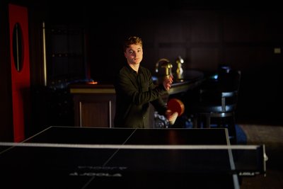 Ping Pong Senior Portrait at home Edina Minnesota