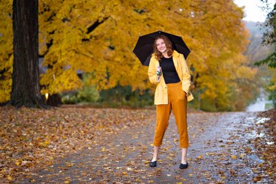 Autumn Portrait with Umbrella in Minnesota